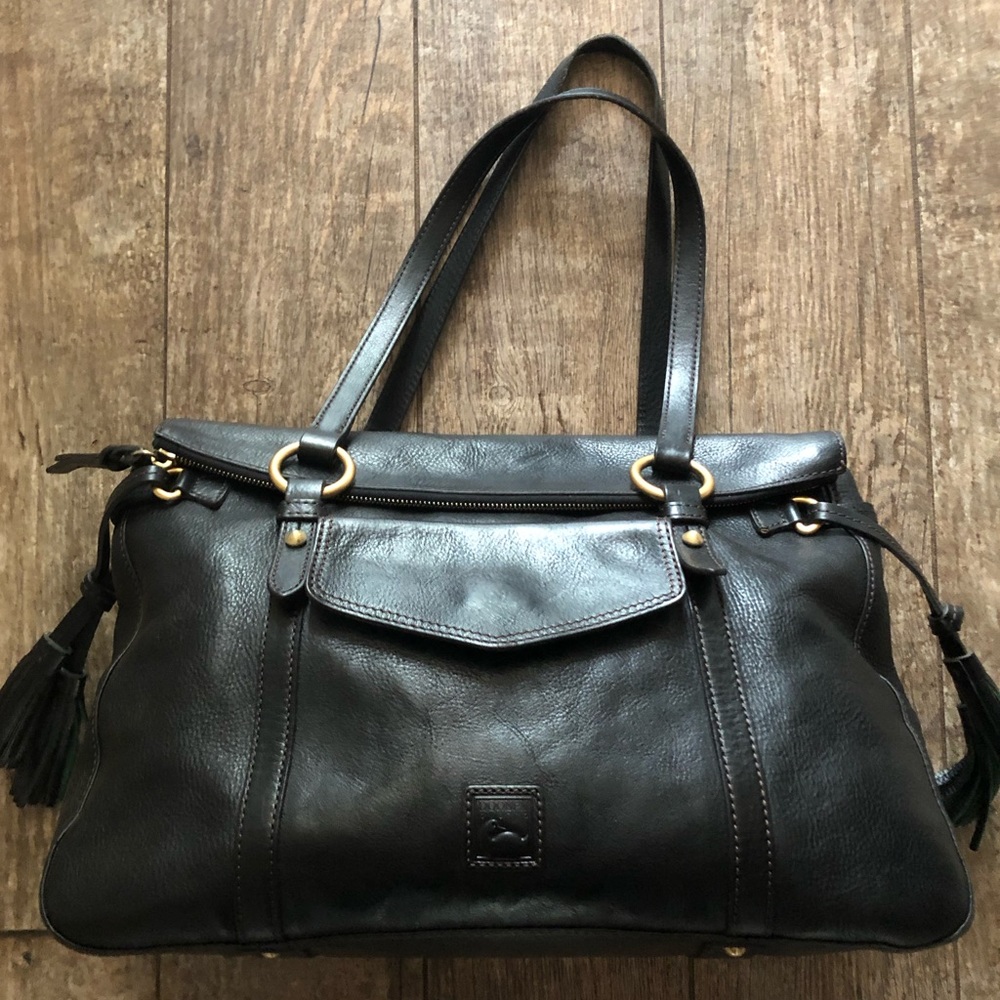 Dooney & Bourke Black Florentine Leather Smith Bag